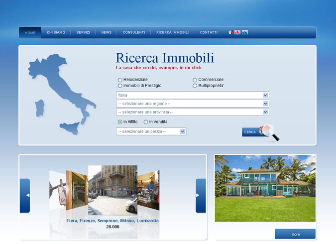 Sviluppo sito del settore Real Estate